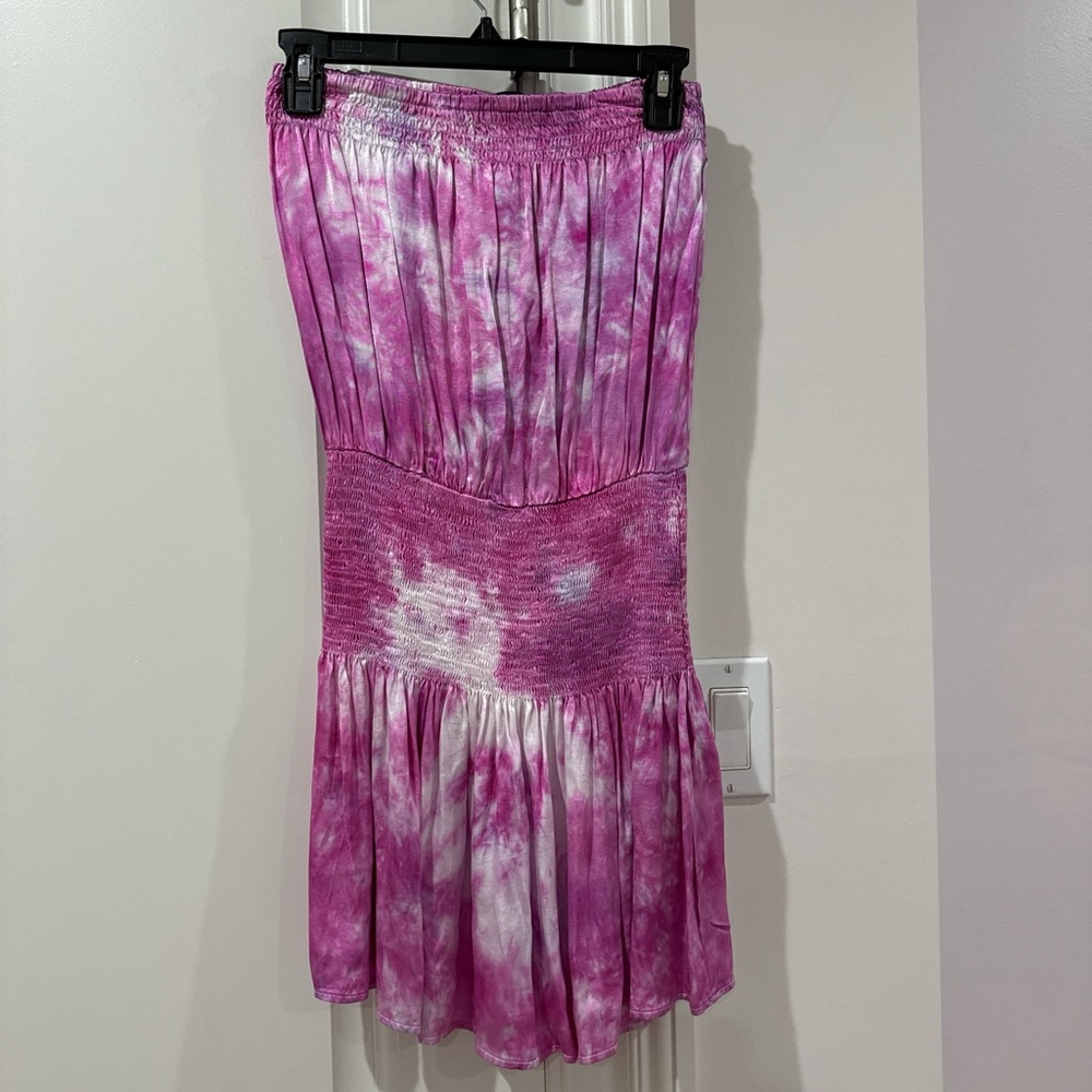 Rays for Days tie dye strapless dress